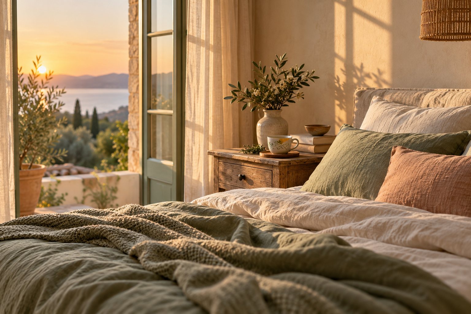 Chambre calme au lever du jour